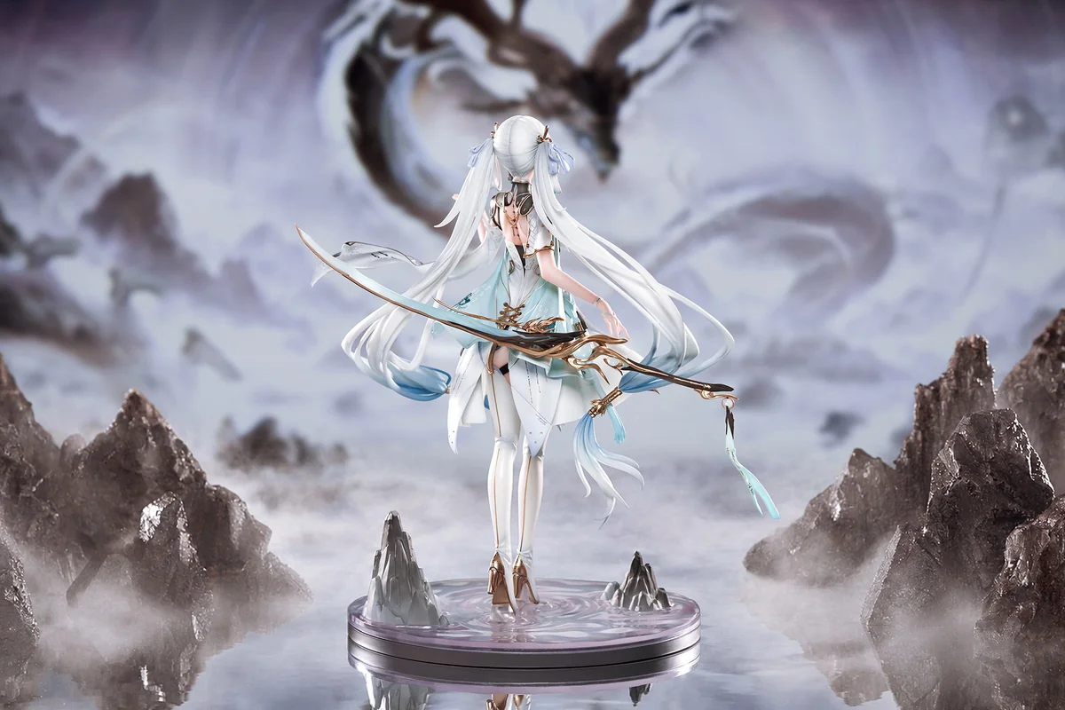 "Wuthering Waves Jinxia 1/7 scale statue by APEX Studio, showcasing her dynamic pose and exquisite details from various angles."