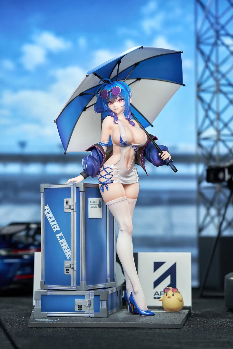 "Stunning 1/7 scale Azur Lane St. Louis Race Queen figure captures her dynamic pose, intricate costume, and vibrant energy with premium detail."