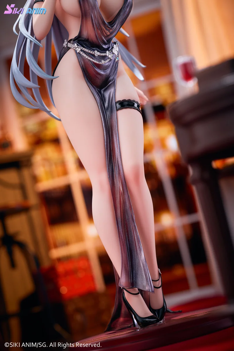 "Shion Alfiniere Gown Version licensed statue, showcasing the exquisite gown design and premium sculpted details from various angles."