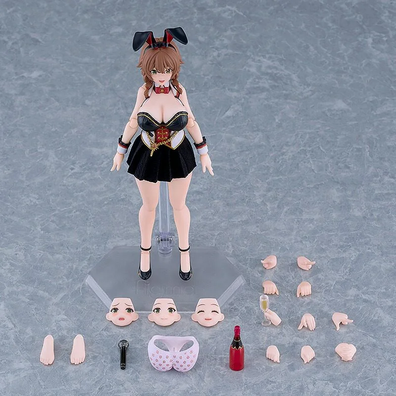 "Figma Kana Bunny movable statue. Close-up views of the highly articulated bunny girl maid, showcasing intricate sculpt details and versatile posing."