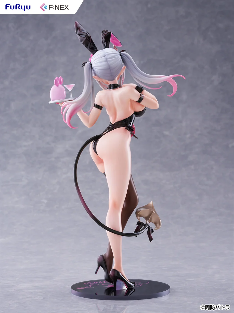 "Official 1/6 Suou Patra Bunny Girl figure by F:NEX, showcasing dynamic pose, intricate sculpted details, and vibrant personality from multiple angles."