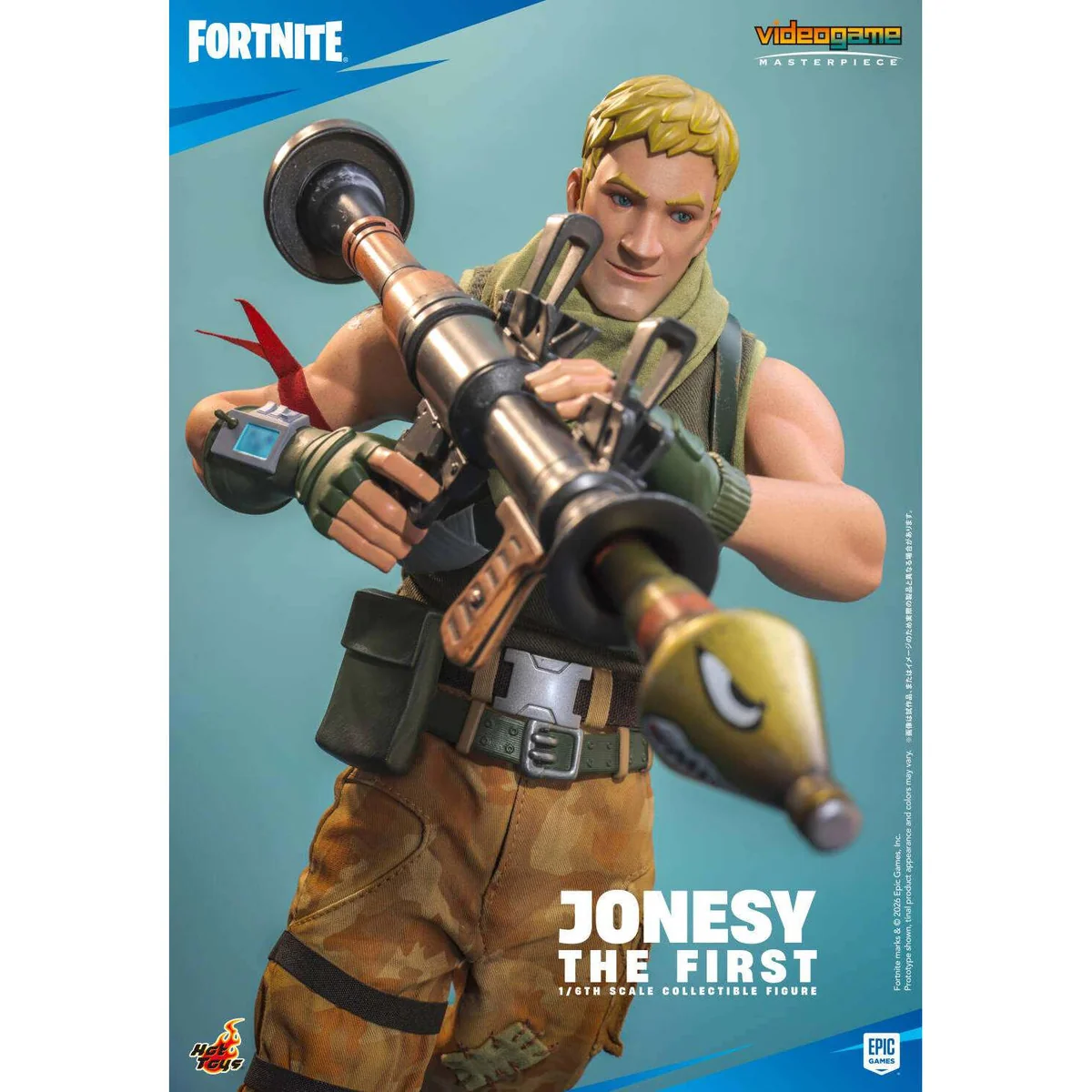 "Multiple angles of the licensed Hot Toys Fortnite Jonesy 1/6 scale, showing its hyperrealistic, highly articulated sculpt and intricate battle gear."