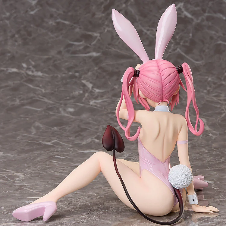 "Exquisite Nana Astar Deviluke Barefoot Bunny Girl figure, showcasing her sleek black bunny suit, dynamic pose, and alluring barefoot details."