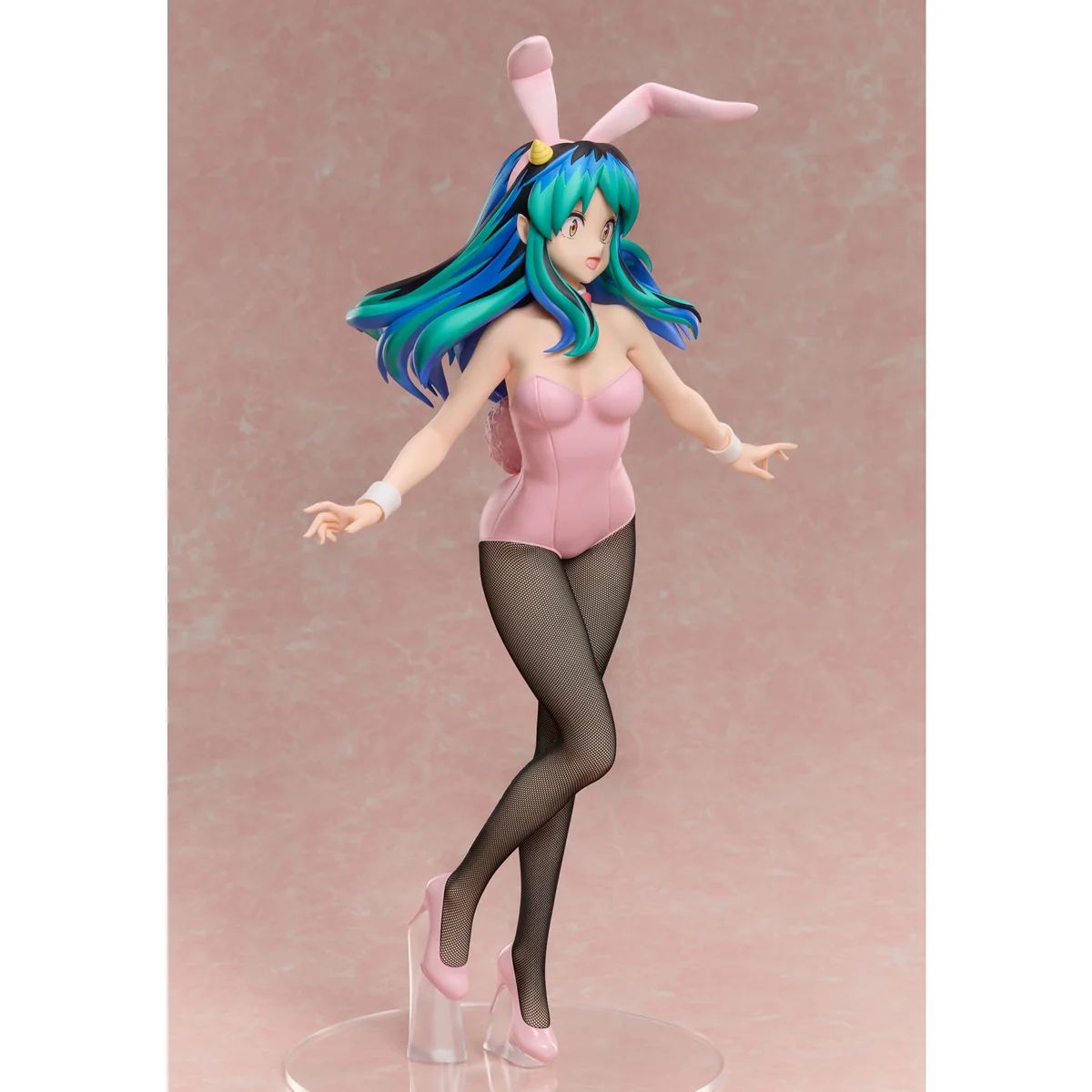 "Captivating Lum Bunny Girl statue from Urusei Yatsura by Union Creative Studio. This 46.5cm figure, shown from a dynamic angle, highlights alluring."