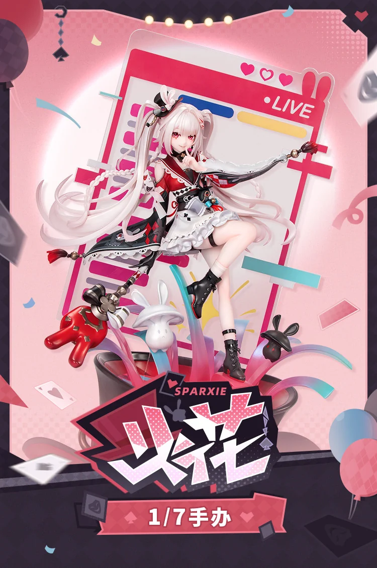 "Official Myethos 1/7 Sparkle Honkai: Star Rail statue, vibrantly dynamic, capturing her theatrical essence with explosive visual effects."