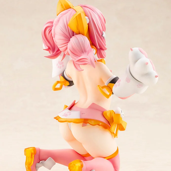 "PUNI MOFU Megami Device Cat Feline Mecha Girl figure, highly articulated. Cute, customizable design with charming sculpted details shown from various."