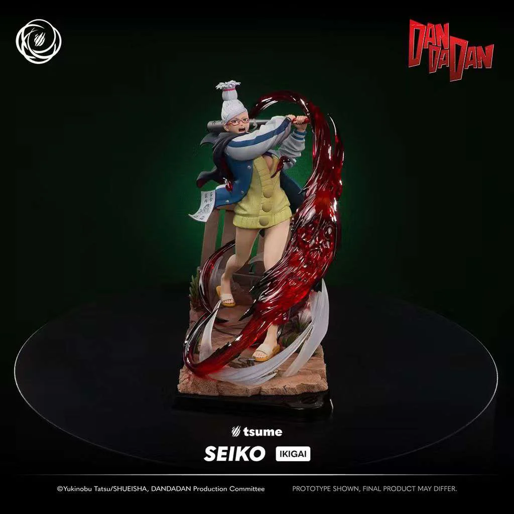 "Official Dandadan Ayase Seiko 1/6 scale resin statue by TSUME Studio, capturing her dynamic pose and determined expression on an intricate."
