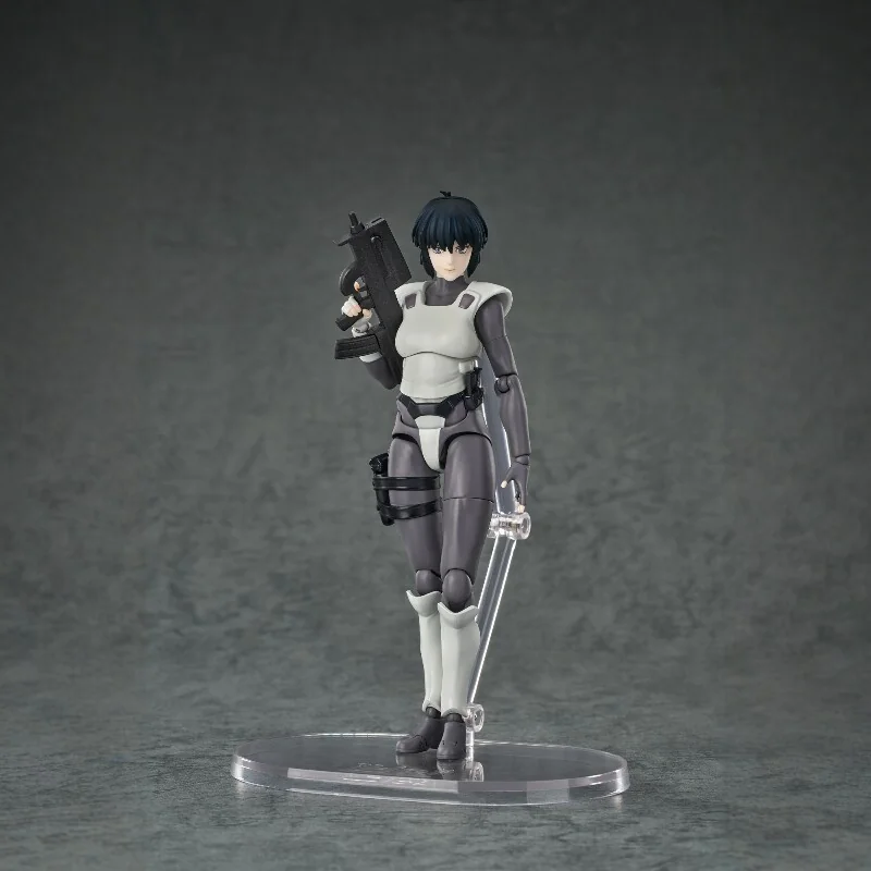 "Dynamic Motoko Kusanagi Hyper Body statue in simplified armor, showcasing the iconic Ghost in the Shell character with a sleek, premium cyberpunk."