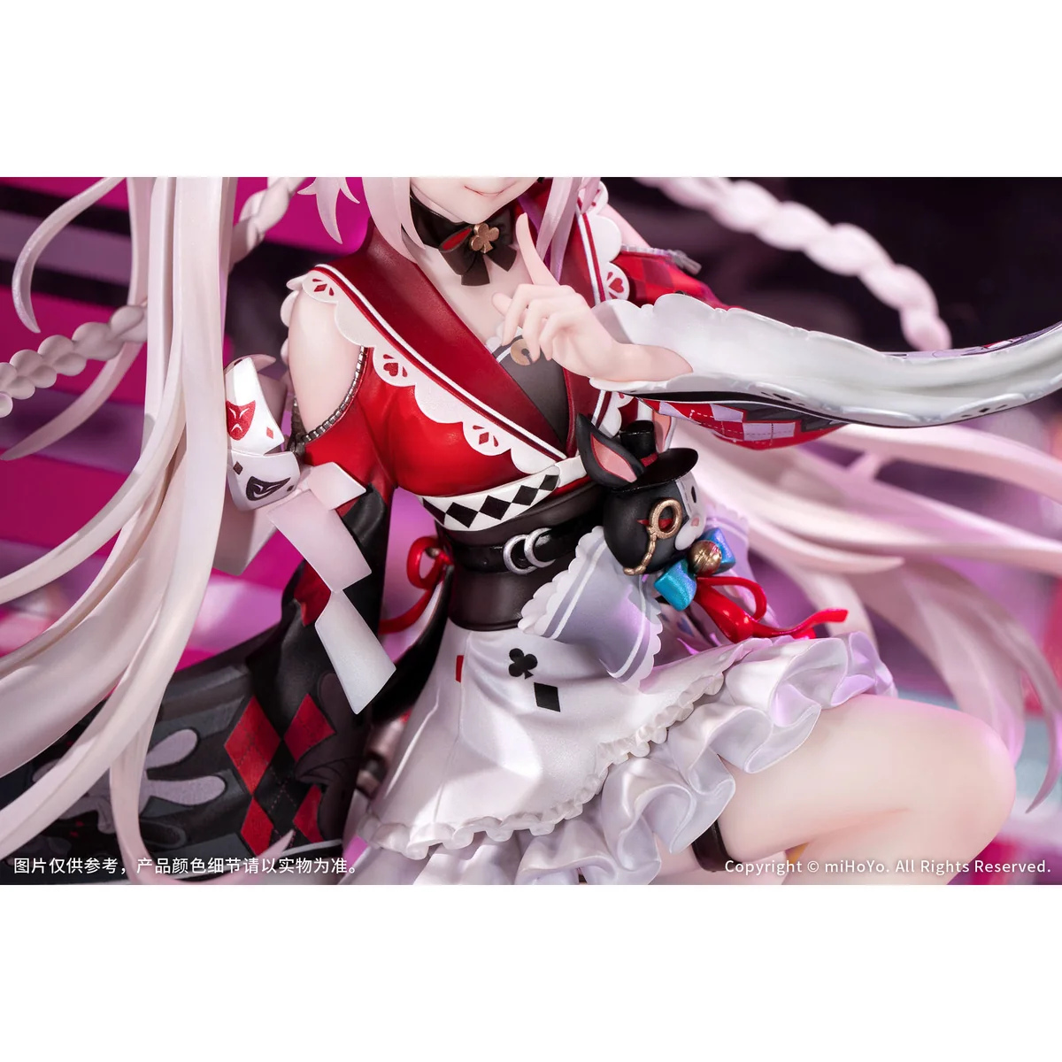 "Dynamic angle of the official Myethos 1/7 Sparkle Honkai: Star Rail statue, showcasing vibrant theatrical costume and explosive effects."