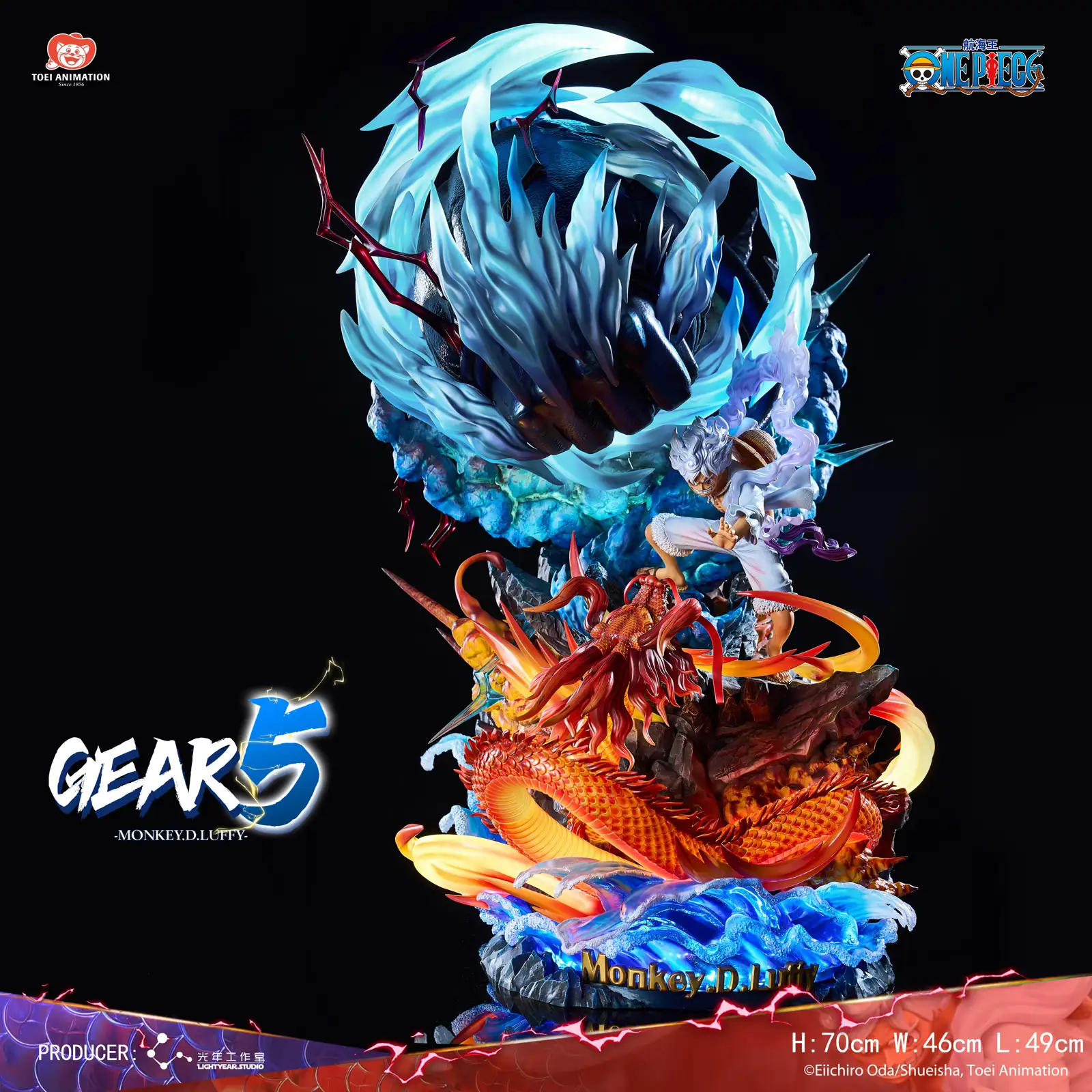 Licensed Gear 5 Nika Monkey D. Luffy with LED - ONE PIECE Resin Statue - Light Year Studios - Image 4