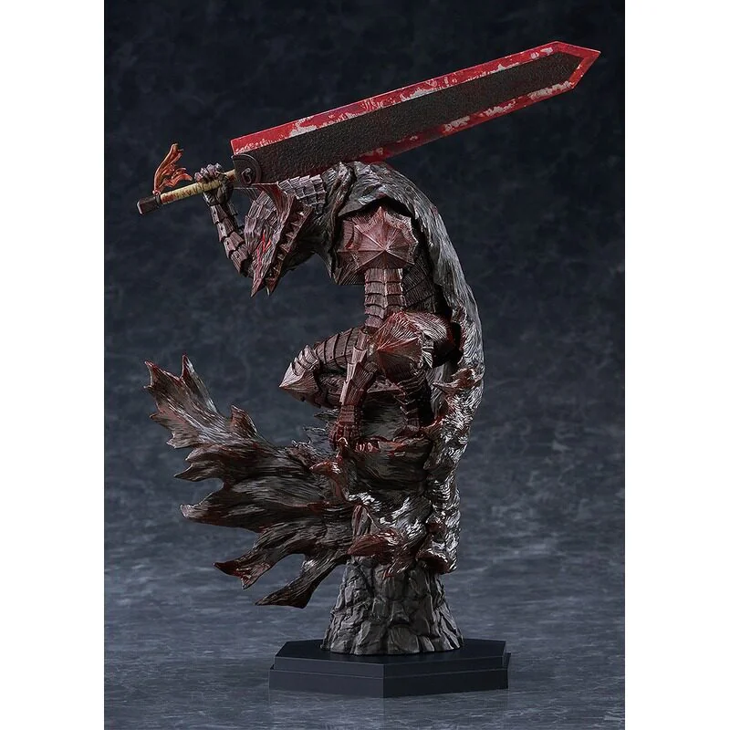 "Dynamic L Size Guts Berserker Armor statue by Good Smile Company, highlighting the iconic bloody paint details and monstrous sculpture."
