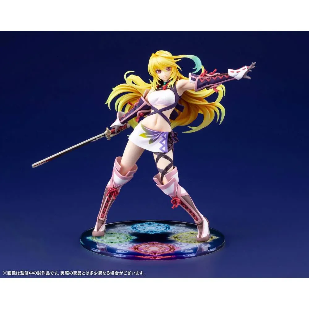 "Milla Maxwell figure from Tales of Xillia by Kotobukiya, showcasing her dynamic pose, intricate details, and mystical elemental effects."