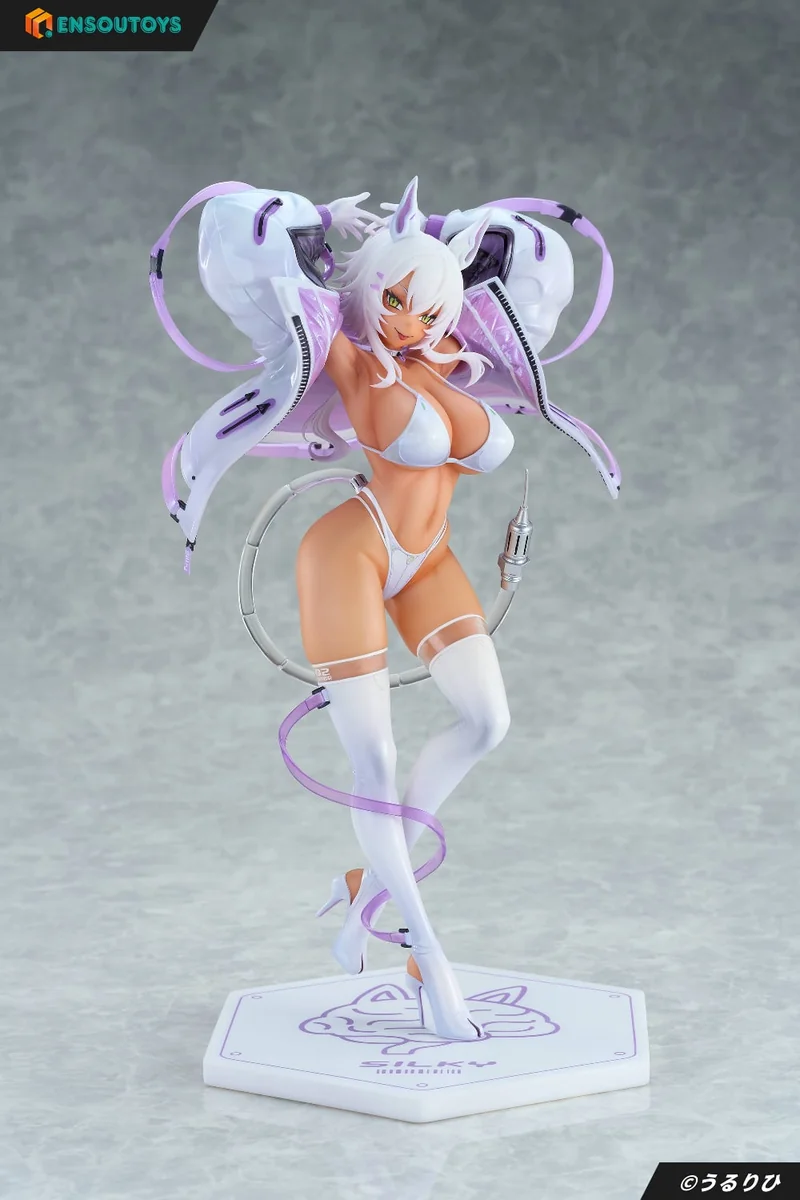 "Hilgi Cyberpet original cyberpunk figure by ENSOUTOYS Studio, featuring Hilgi and her loyal mech companion in an exquisite, dynamic pose."