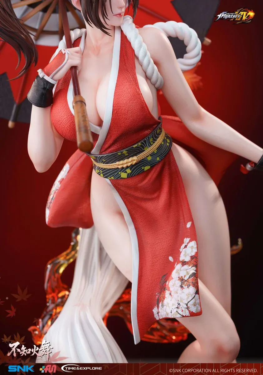 "1/4 Mai Shiranui LED statue gallery by TIME EXPLORE Studio, showcasing premium hand-painted details, dynamic pose, and fiery elegance."