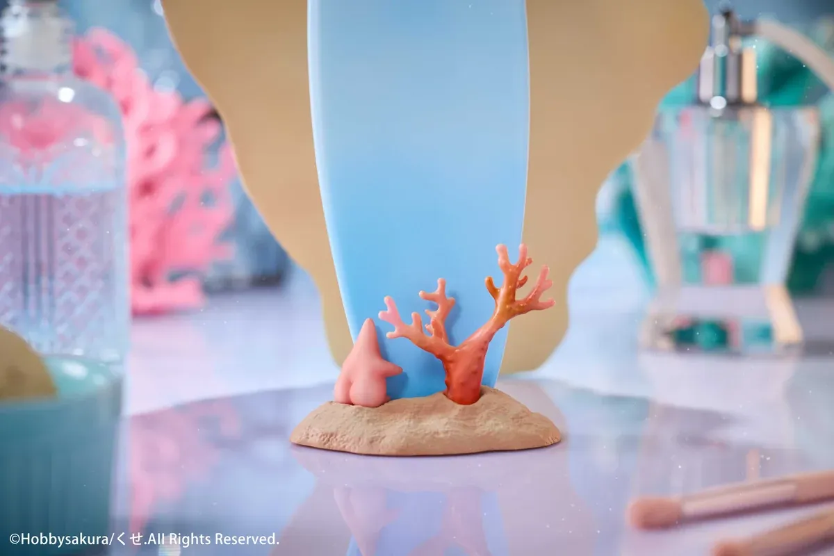 "Asako Fuyuyama 1/6 scale summer beach figure by Hobbysakura Studio, showcasing exquisite sculpt details and vibrant swimwear from multiple angles."