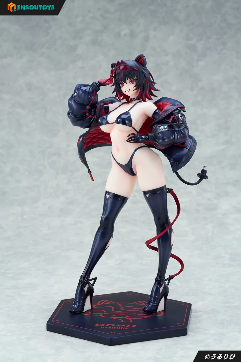 "Premium ENSOUTOYS Cyber Pet Onyx collectible figure, showcasing its sleek, futuristic design and intricate mechanical details in a dynamic pose."