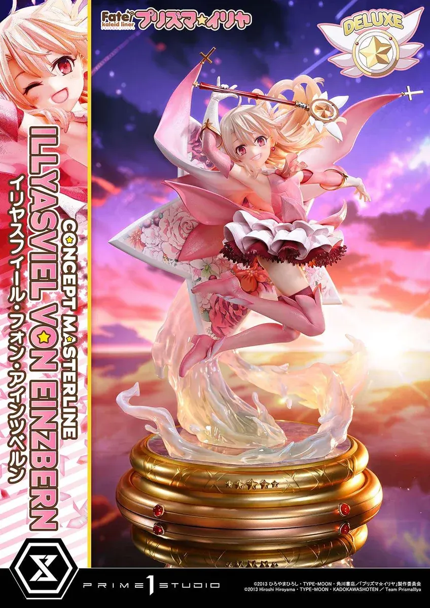 "Prime 1 Studio 1/5 Illya Official Resin Statue gallery views. Examine dynamic pose, intricate sculpted details, magical effects, and themed base."