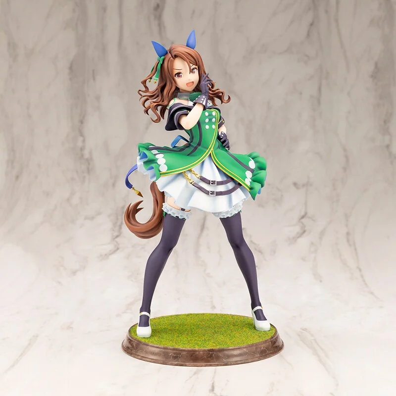 "Stunning Kotobukiya Umamusume Tokai Teio Re-release figure, vividly displaying her dynamic racing pose and idol charm on an energetic base."