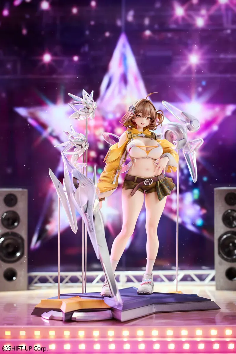 "Premium 1/7 Idol Anis official statue from Goddess of Victory NIKKE, an authentic collectible figure in a vibrant idol pose."