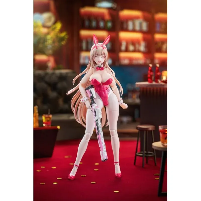 "Premium NIKKE Viper Toxic Rabbit statue by Good Smile Company, showcasing dynamic pose and seductive sci-fi details from multiple angles."