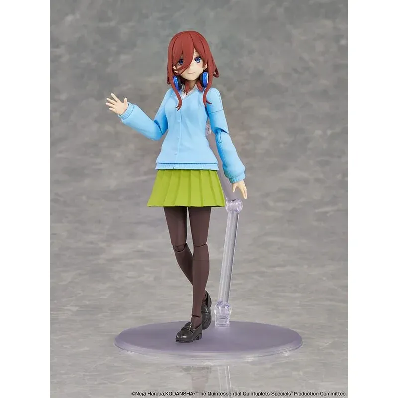 "Authentic KADOKAWA Nakano Miku Model Kit. Charming Miku in her school uniform, iconic headphones, and dynamic pose, showcasing anime-accurate details."