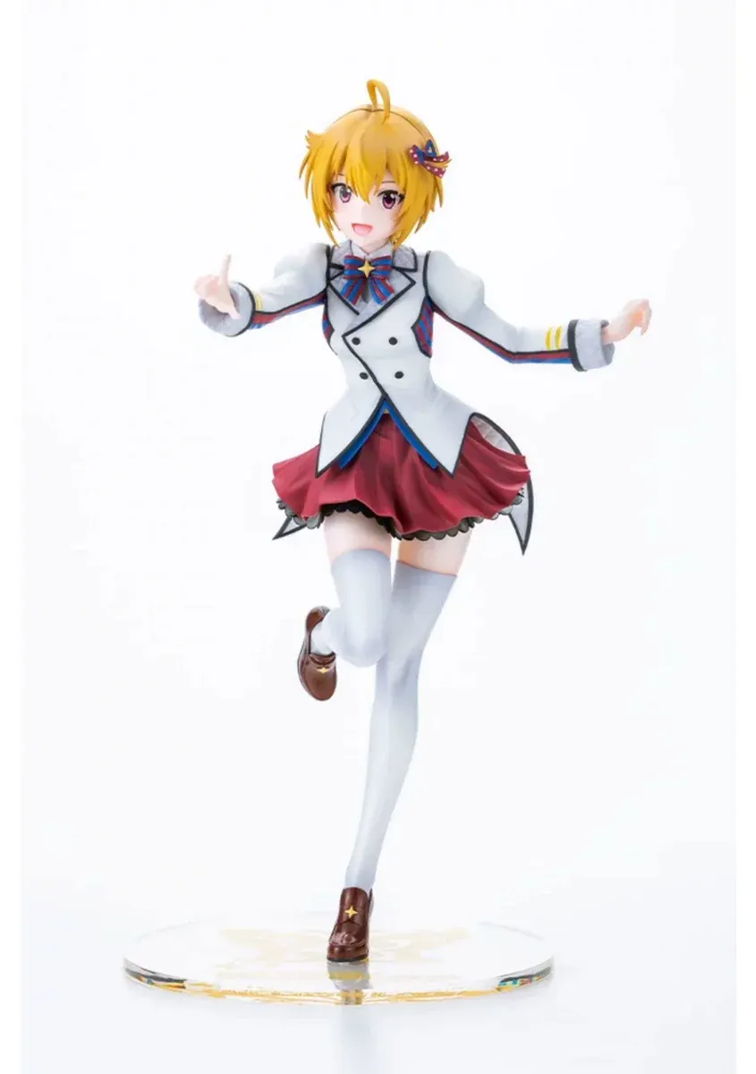 Ibuki Tsubasa figure strikes a playful mid-dance pose in a white military-style blazer and crimson pleated skirt on a butterfly-print base.