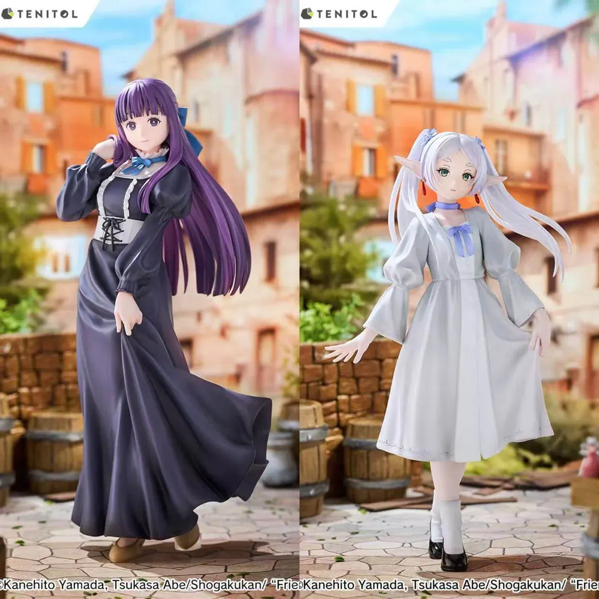 "Exquisite Frieren & Fern Classical Dress figures from Frieren: Beyond Journey's End, showcasing their elegant gowns and graceful poses beautifully."