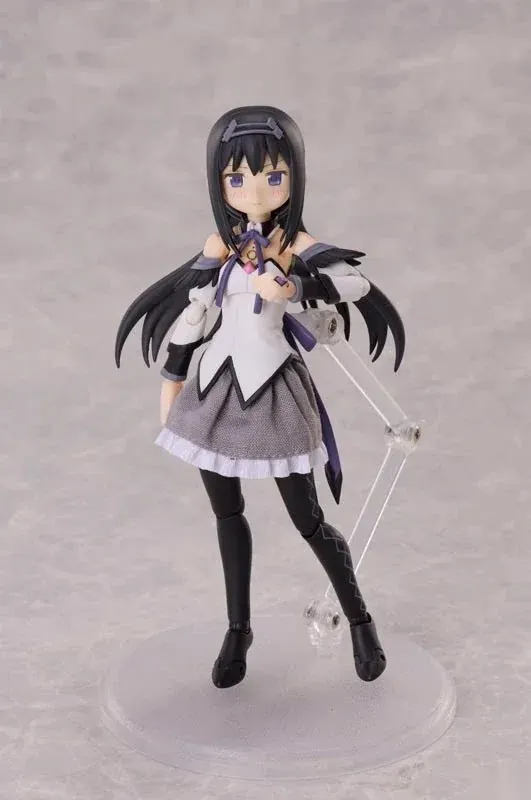 "Dynamic Homura Akemi Movable figure from Puella Magi Madoka Magica: Rebellion, showcasing high articulation and fierce determination."