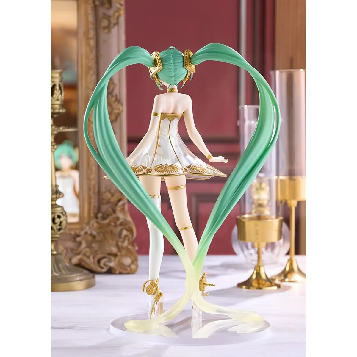 "Hatsune Miku Symphony 2020 L-Size Good Smile Company figure. Detailed views of elegant Miku in her flowing orchestral gown."