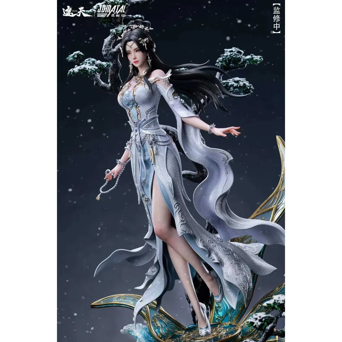 "Limited Edition 1/4 An Miaoyi Statue by JOMATAL Studio, showcasing her ethereal beauty, intricate robes, and dynamic pose from Shrouding the Heavens."