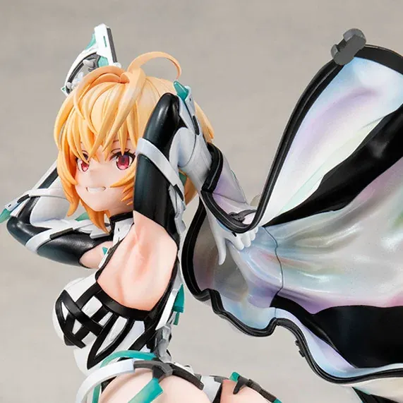 "Exquisite MegaHouse Lucrea Gabriel figure from Expelled From Paradise, dynamically posed, showcasing intricate sci-fi details from multiple angles."