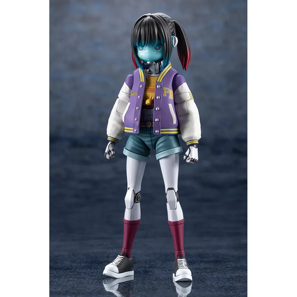"Makina Milky Subway Kotobukiya model kit in a dynamic pose, highlighting intricate mecha-girl details, futuristic weapons, and customizable display."