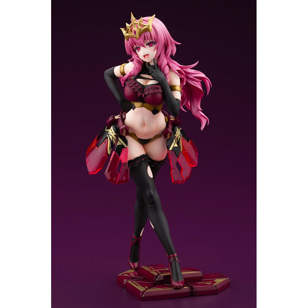 "Kotobukiya Megami Device Durga I Dark Queen figure. See the striking dark aesthetic, intricate mechanical armor, and regal queen's pose in detail."