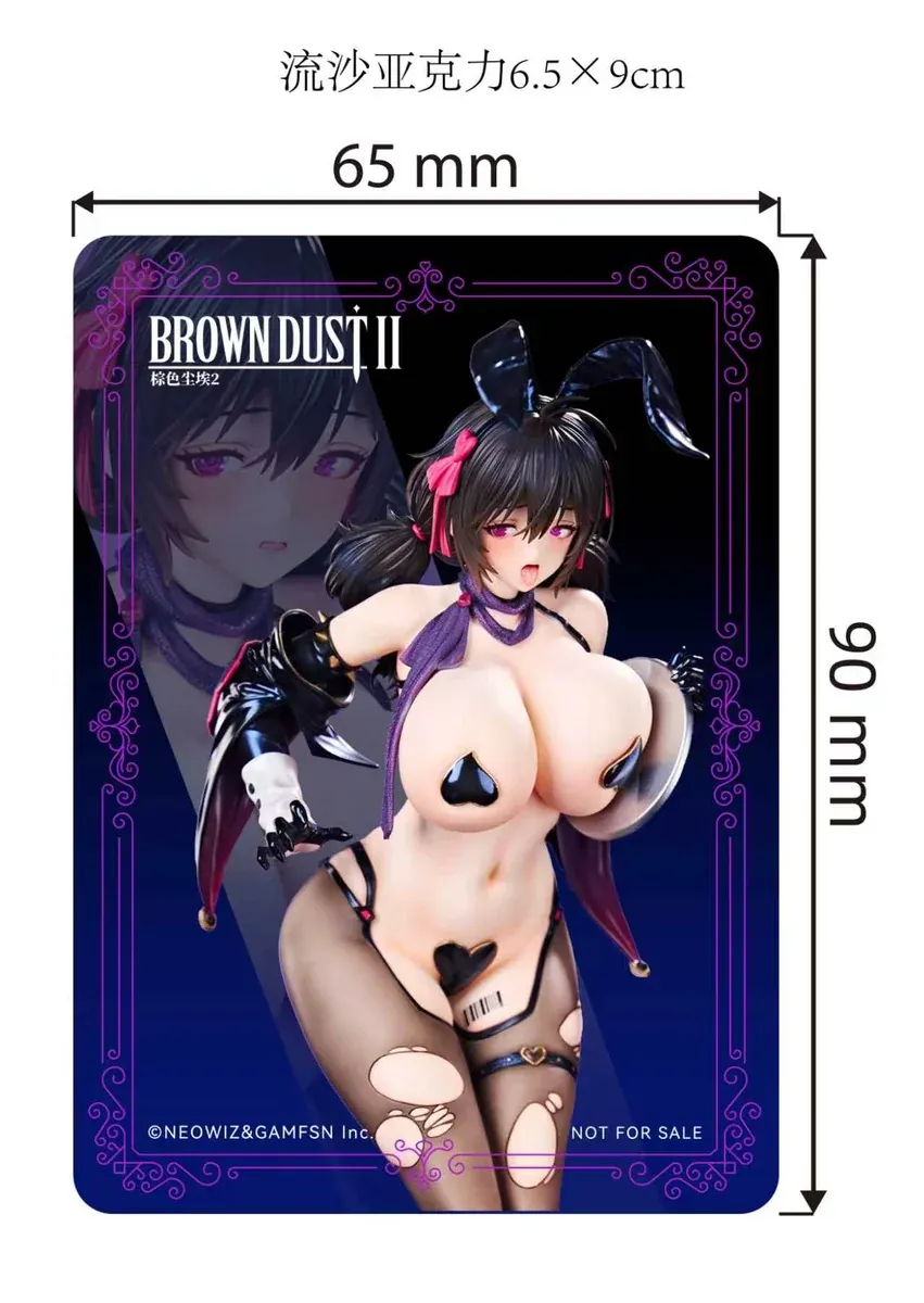Ultimate Edition Roan Bunny Statue from Brown Dust 2 by TriEagles Studio, featuring glossy black bunny suit, heart motifs, and neon sci-fi base."