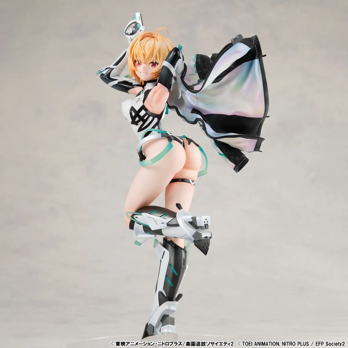 "Exquisite MegaHouse Lucrea Gabriel figure from Expelled From Paradise, captured in a dynamic, flowing pose with futuristic details."