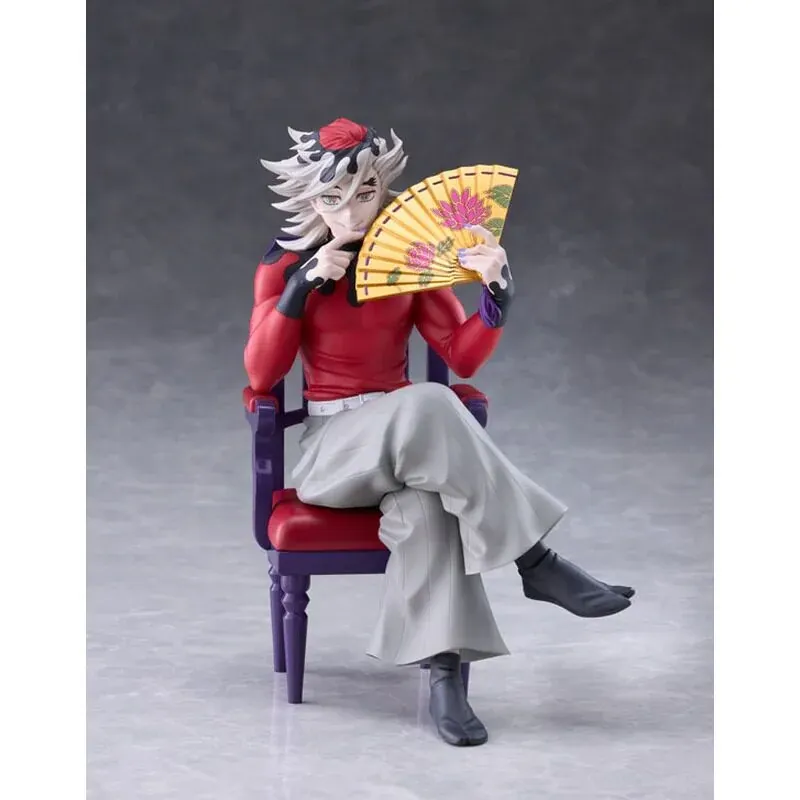 "Claynel Studio's exquisite Demon Slayer Douma figure in a dynamic, menacing pose, showcasing detailed craftsmanship and his signature fan."